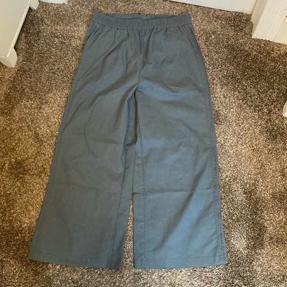Mumianxiu Pants - Mumianxiu Gray Green Pants Sz XL Casual Dress Wide Leg NWOT